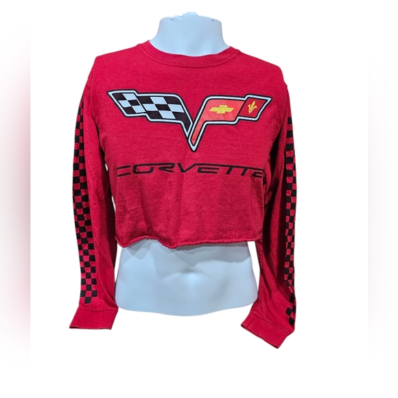 Chemistry Vibrant Red Cotton Copped Top With Corvette Graphic Size Medium - Picture 1 of 7